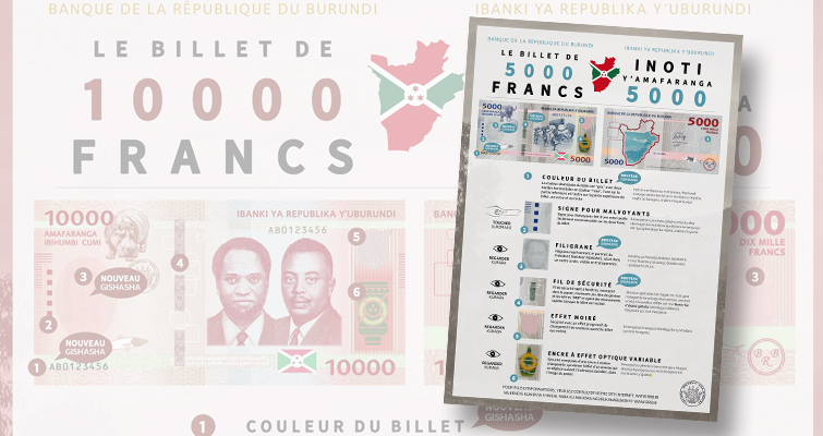 Burundi issues two new versions of franc notes